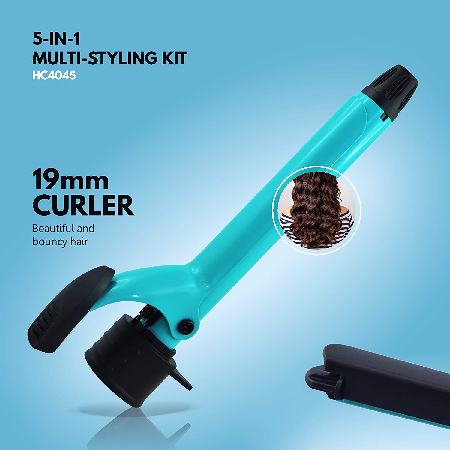 Havells HC4045 5 in 1 Hair Styler - Straightener, 19mm Curler, Crimper,  Conical Curler & Volume Brush for Multiple Styles - (Blue/Black) - Spas And  Salons India